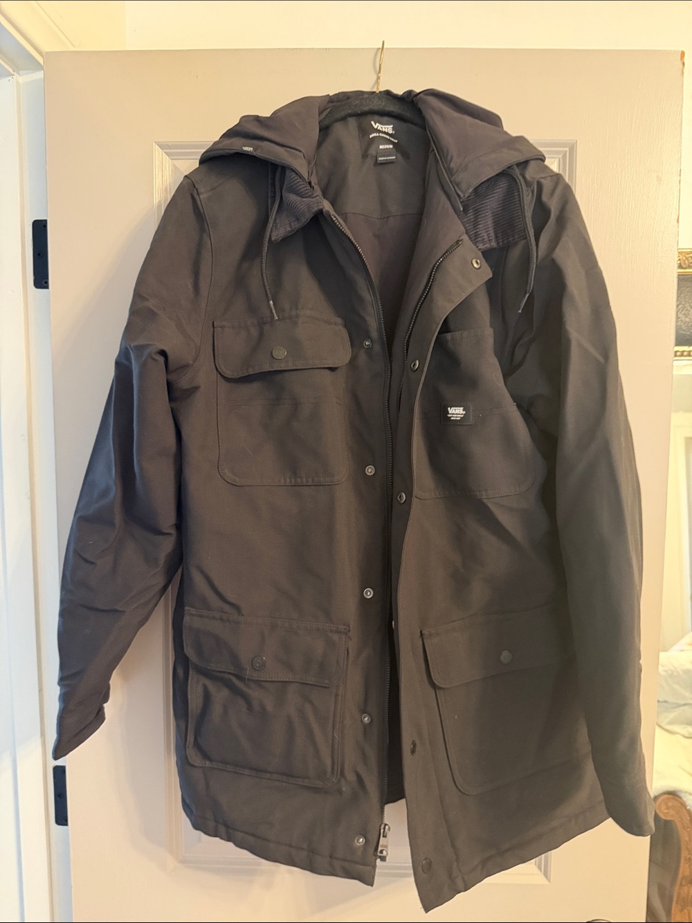 Vans Black Hooded “Drill Chore Coat” Military Field Jacket